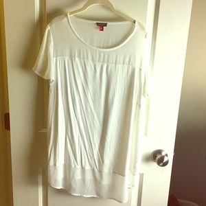 Vince Camuto Sheer Yoke Top Ivory Size 1X